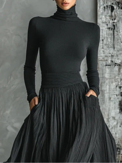 Lucy™ | Turtleneck &amp; Pleated Skirt Set