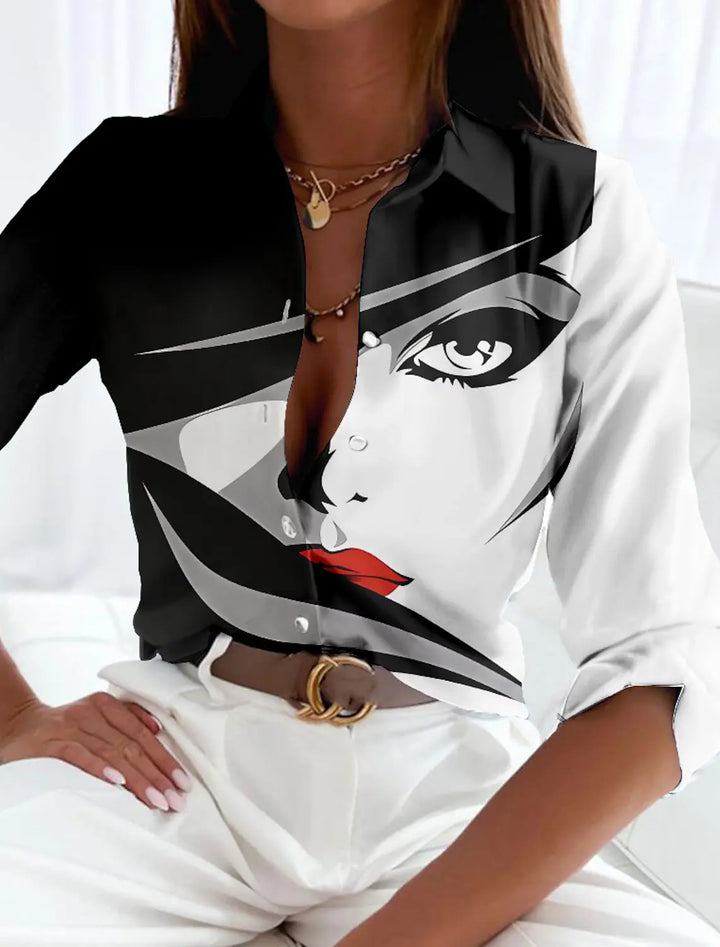 Adelaide Fontenelle | Colorblock Geometric Print Blouse - Image 3