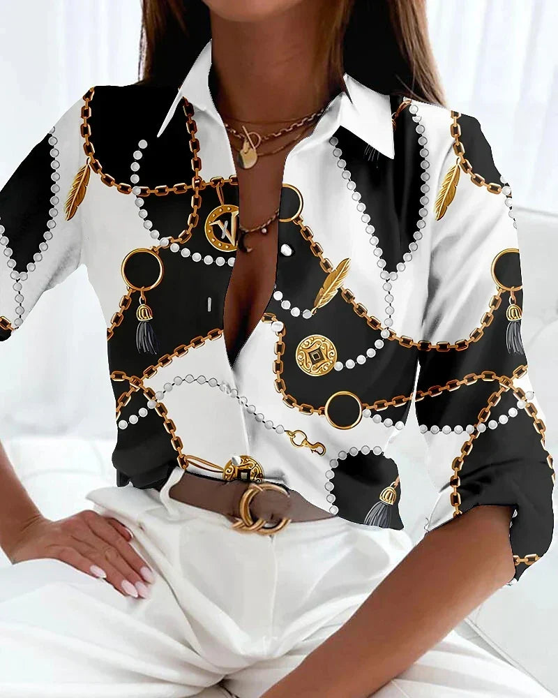 Adelaide Fontenelle | Colorblock Geometric Print Blouse - Image 4