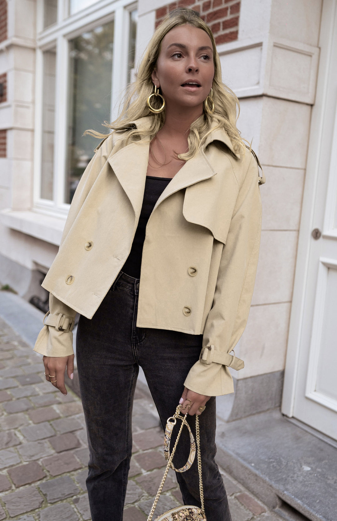 Adele Vannier | Cropped Double-Breasted Trench Jacket - Image 4