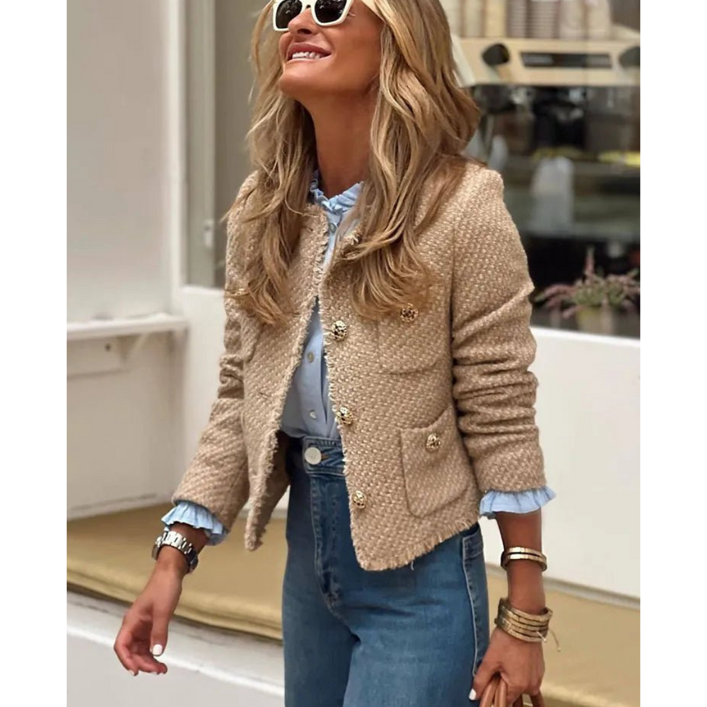 Adeline Fontaine | Frayed-Edge Tweed Jacket - Image 2