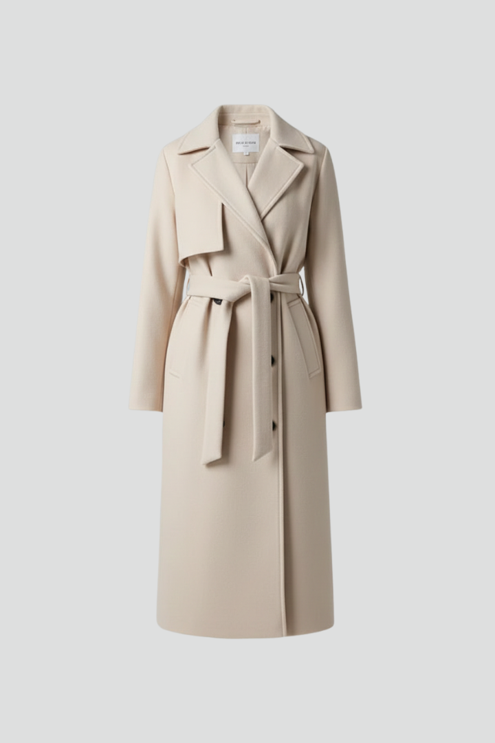 Albertine Roussel | Belted Double-Breasted Long Coat - Image 2