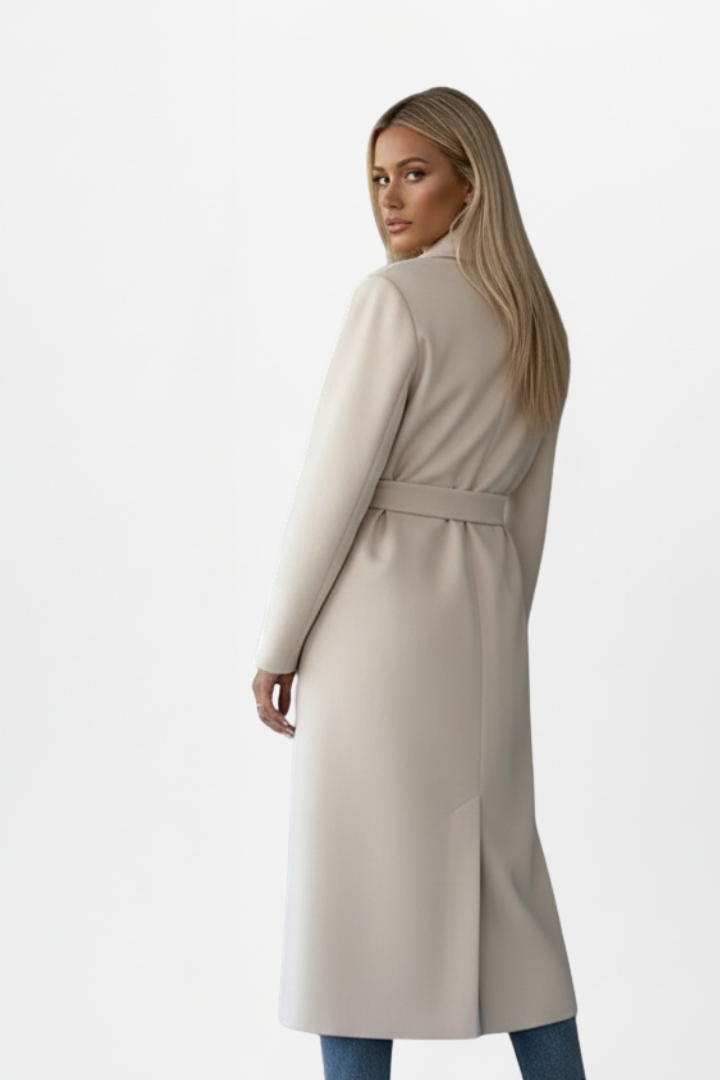 Albertine Roussel | Belted Double-Breasted Long Coat - Image 4
