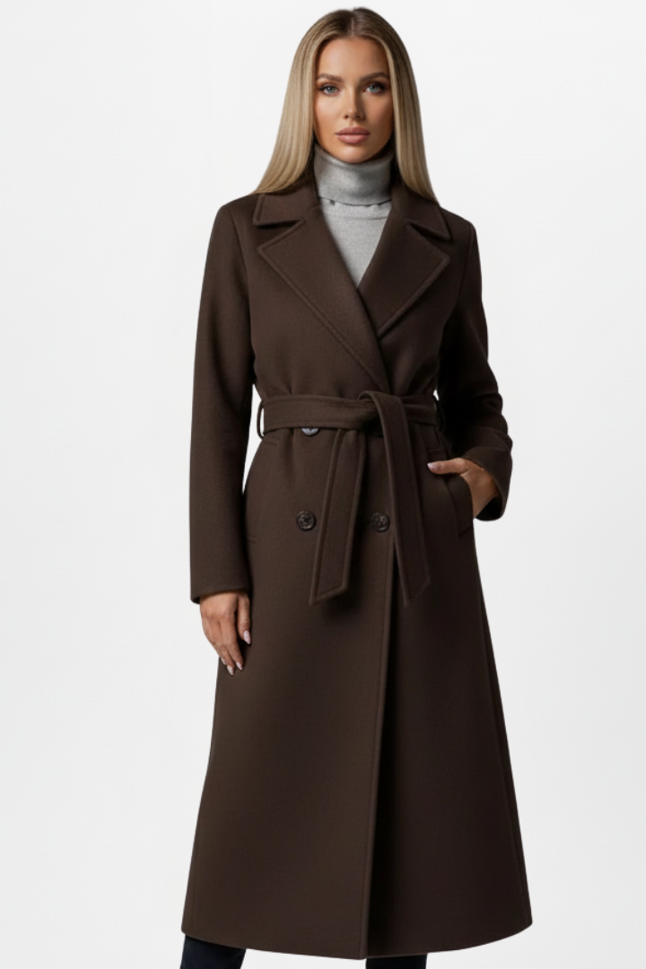 Albertine Roussel | Belted Double-Breasted Long Coat - Image 6