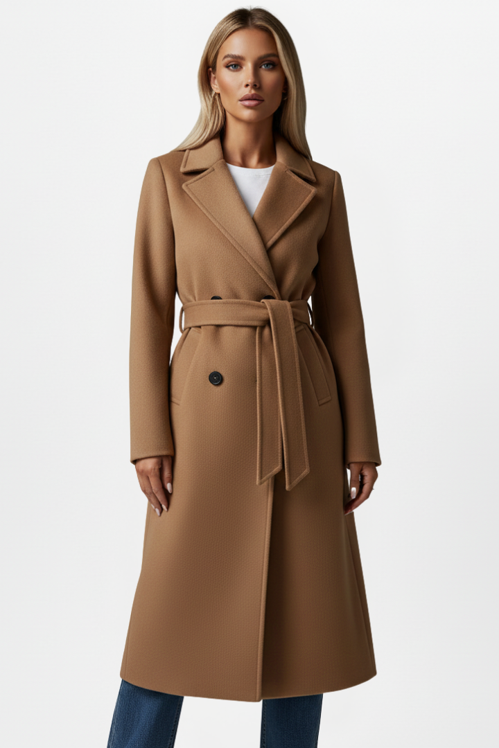 Albertine Roussel | Belted Double-Breasted Long Coat - Image 9