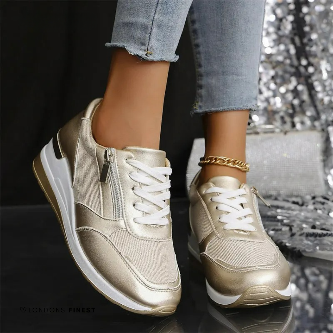 Alienor Brassard | Metallic Zip-Up Sneakers - Image 1