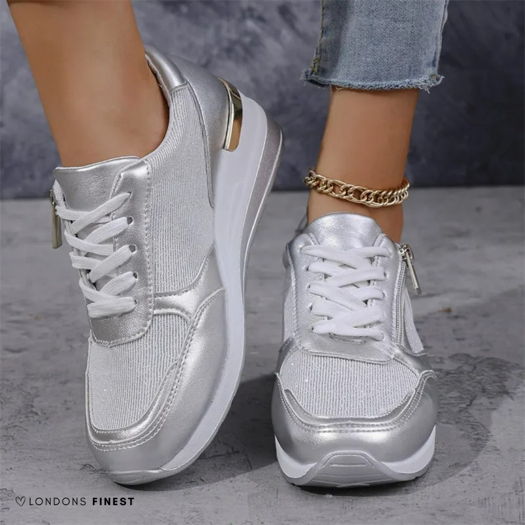 Alienor Brassard | Metallic Zip-Up Sneakers - Image 2