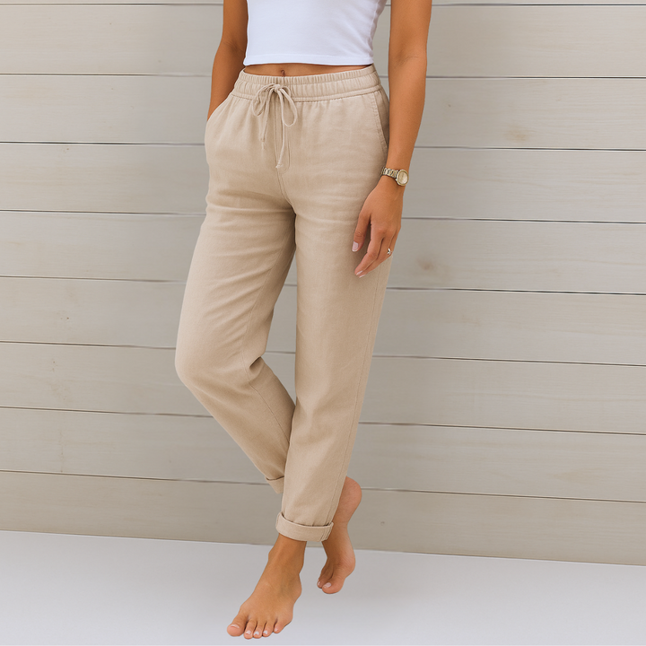 Amandine Lorreau | Drawstring Elastic Waist Ankle Pants - Image 1