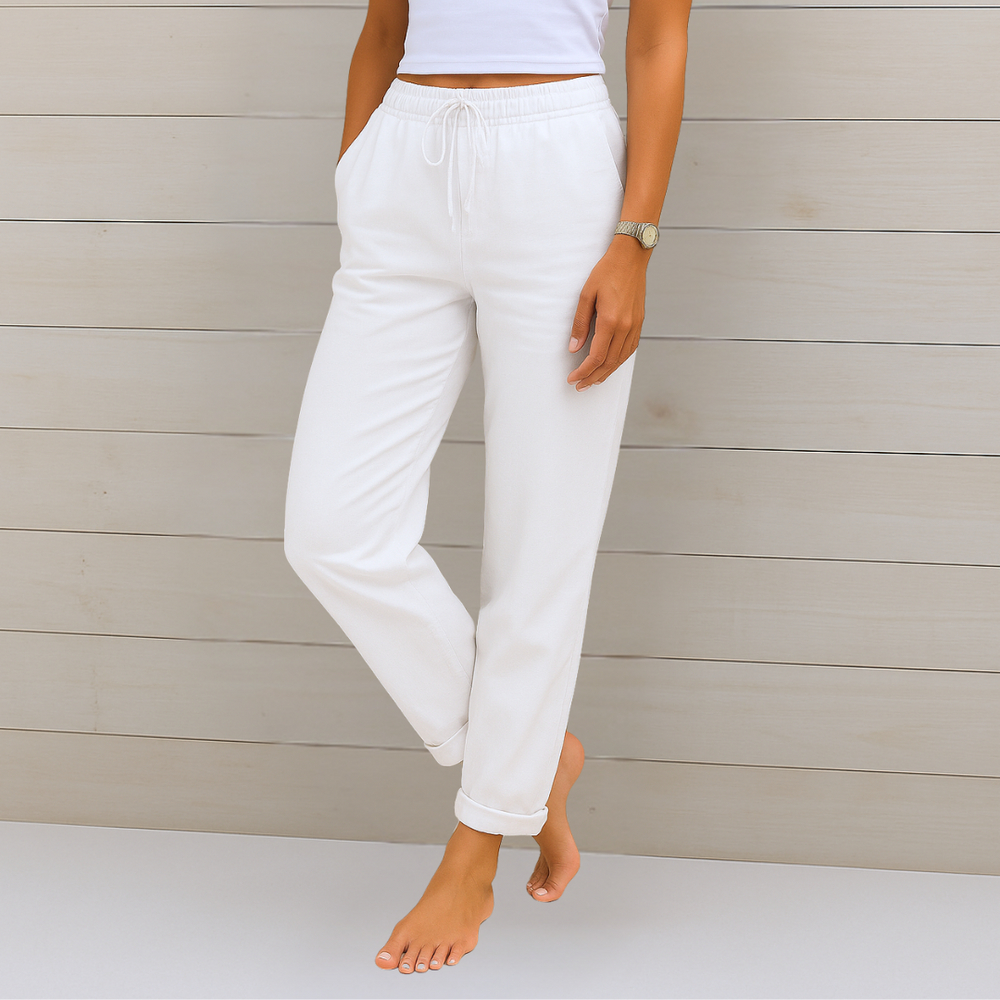 Amandine Lorreau | Drawstring Elastic Waist Ankle Pants - Image 2