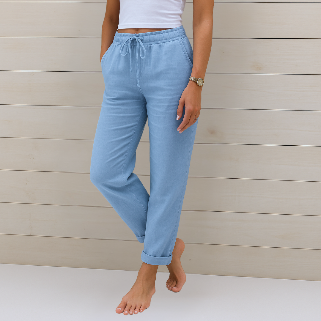 Amandine Lorreau | Drawstring Elastic Waist Ankle Pants - Image 3