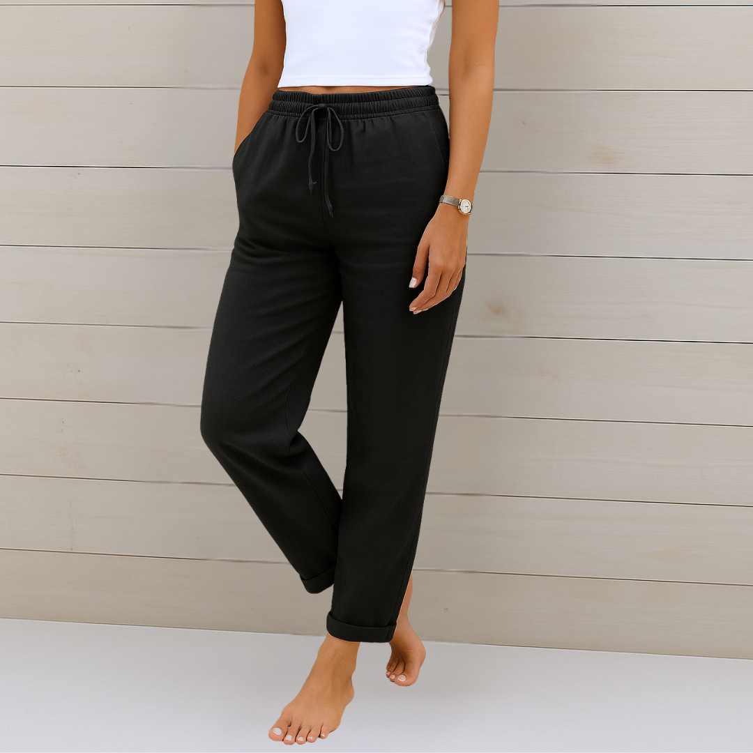 Amandine Lorreau | Drawstring Elastic Waist Ankle Pants - Image 4