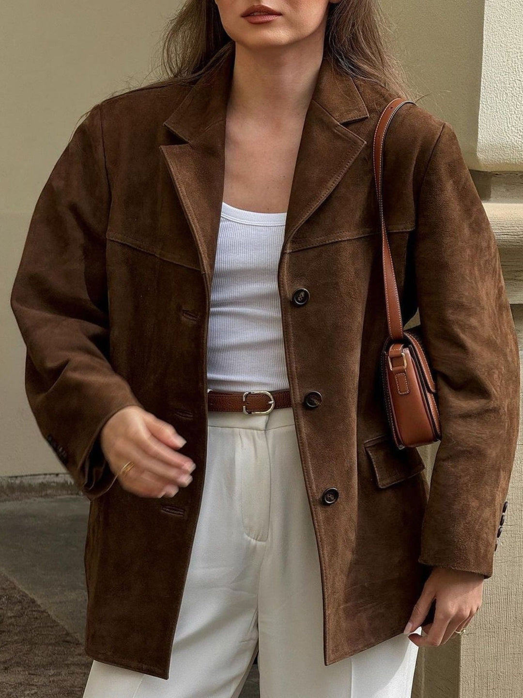 Anaelle Rousset | Oversized Suede Blazer Jacket - Image 2
