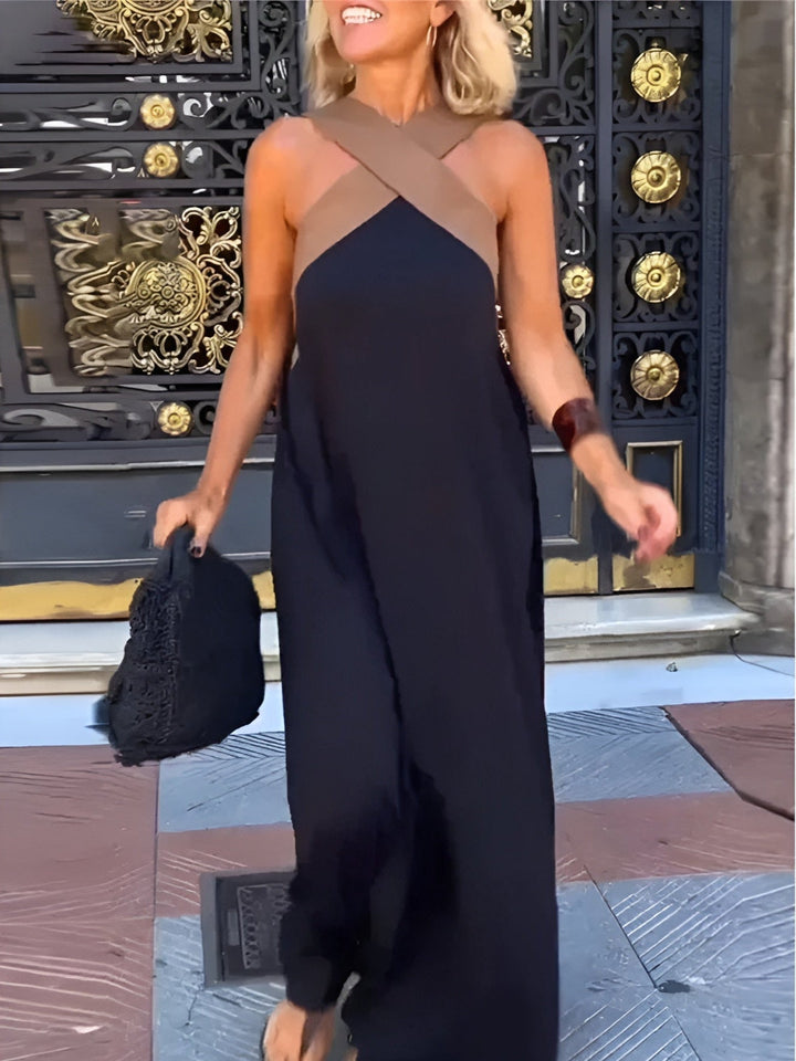 Aurelie Deschamps | Crossover Halter Neck Maxi Dress - Image 1
