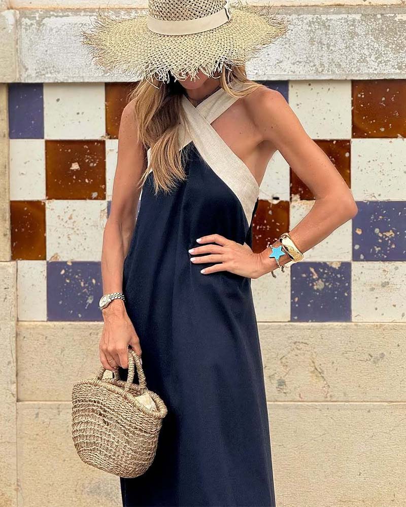 Aurelie Deschamps | Crossover Halter Neck Maxi Dress - Image 14