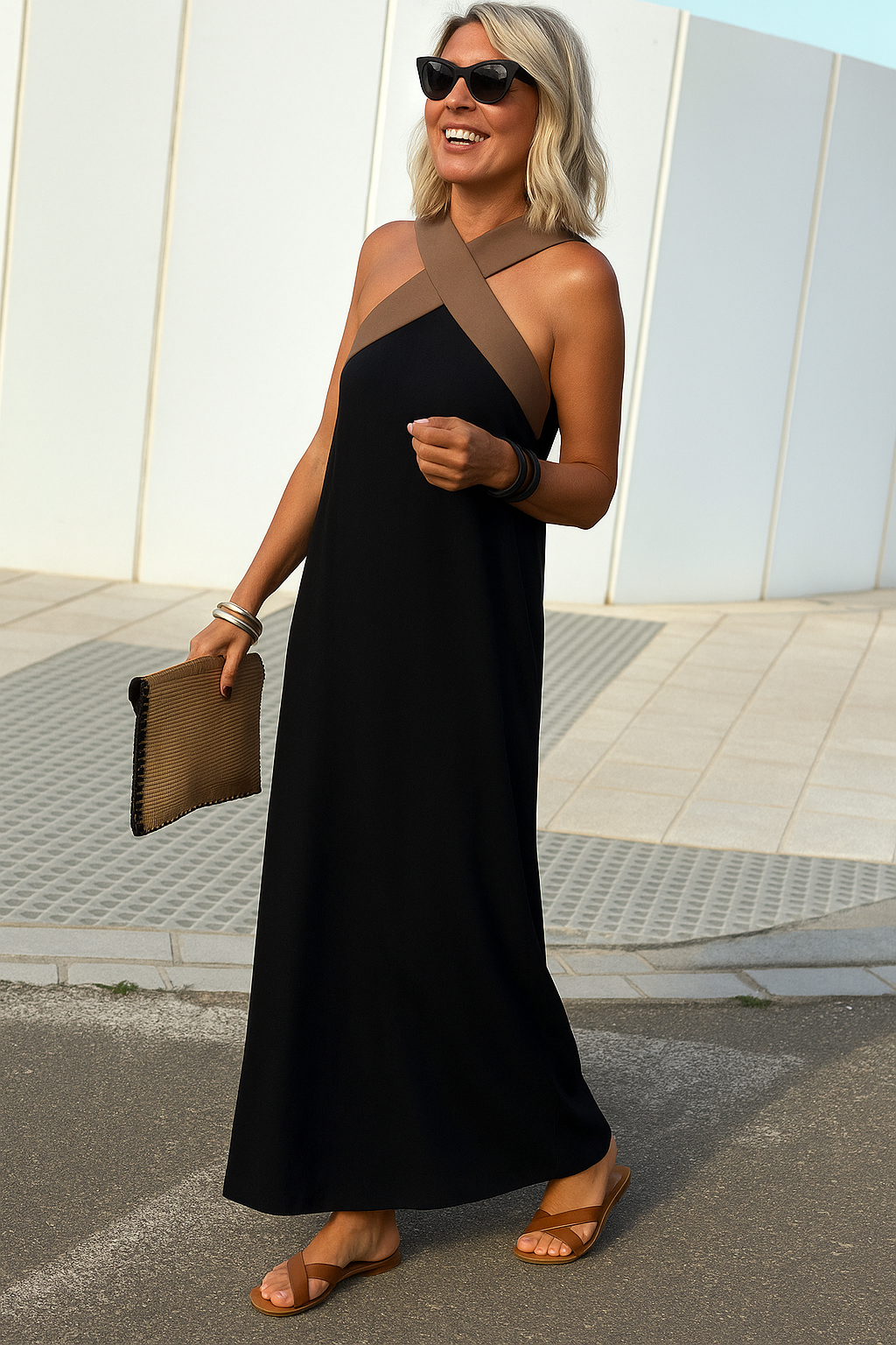 Aurelie Deschamps | Crossover Halter Neck Maxi Dress - Image 15