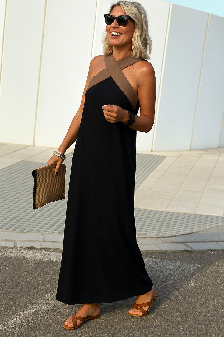 Aurelie Deschamps | Crossover Halter Neck Maxi Dress - Image 15
