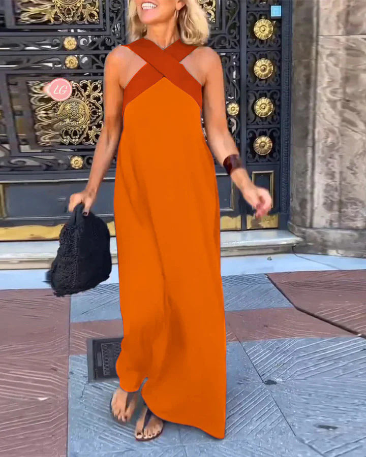Aurelie Deschamps | Crossover Halter Neck Maxi Dress - Image 5
