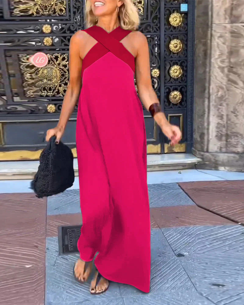 Aurelie Deschamps | Crossover Halter Neck Maxi Dress - Image 7