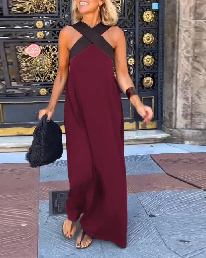 Aurelie Deschamps | Crossover Halter Neck Maxi Dress - Image 8
