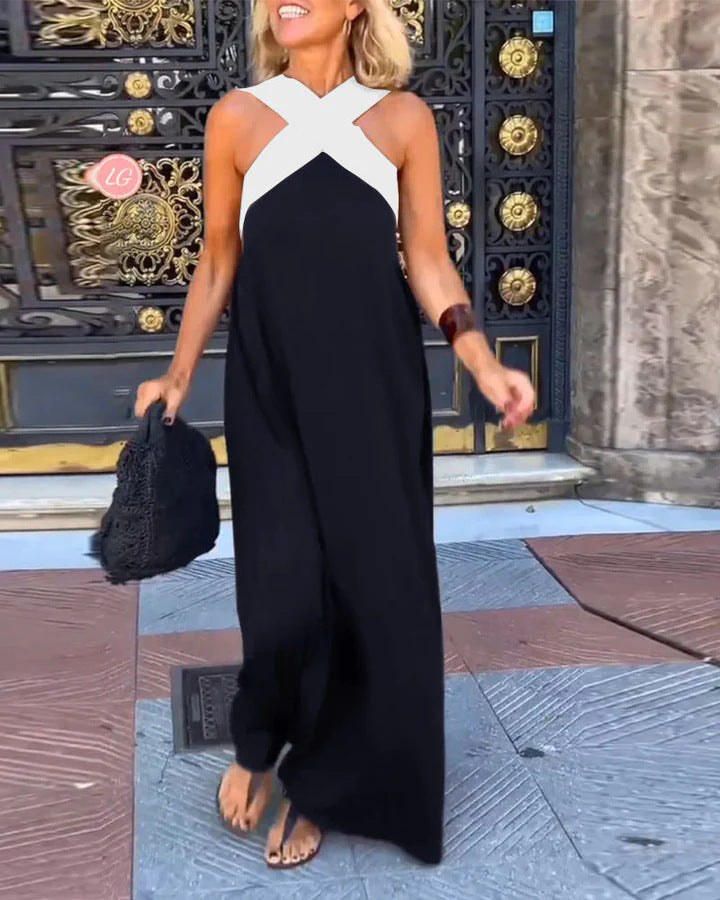 Aurelie Deschamps | Crossover Halter Neck Maxi Dress - Image 9