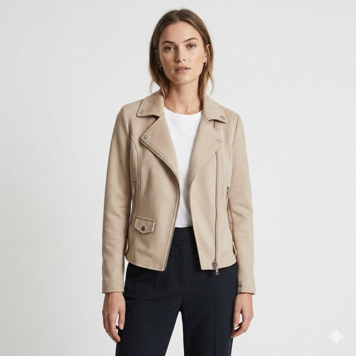Aurelie Fontan | Slim Suede Moto Jacket - Image 1