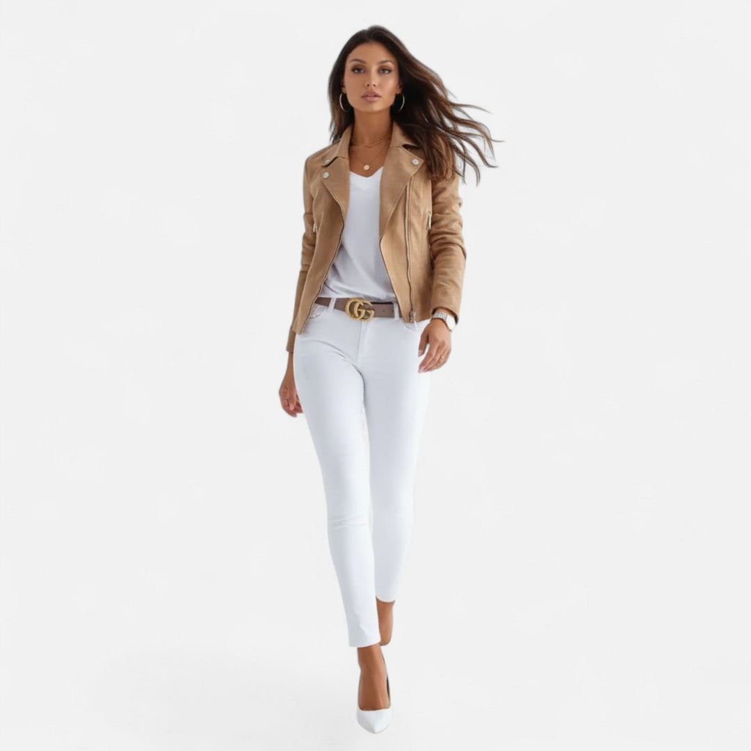 Aurelie Fontan | Slim Suede Moto Jacket - Image 12