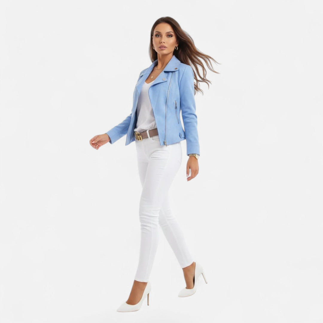 Aurelie Fontan | Slim Suede Moto Jacket - Image 15