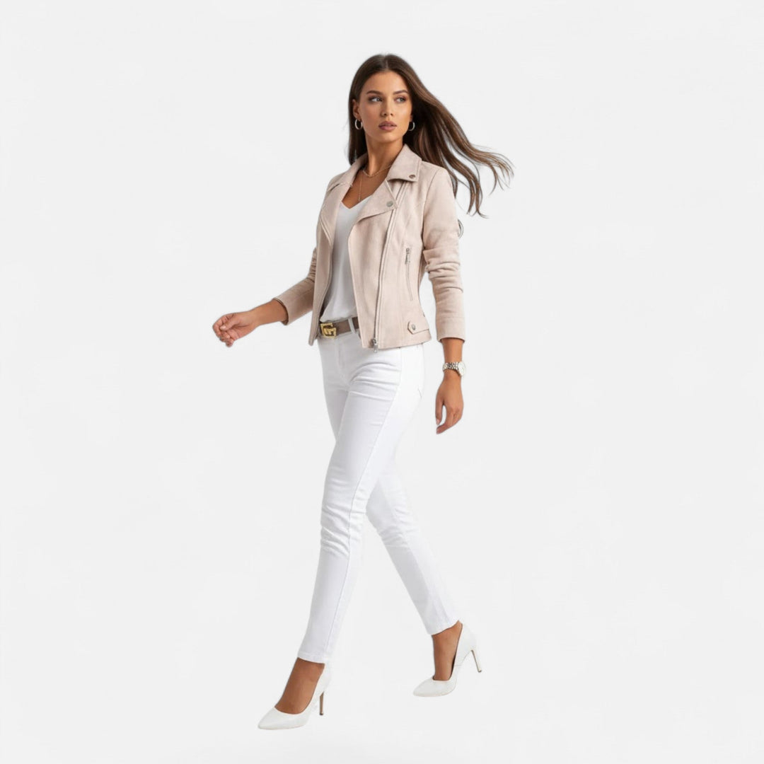 Aurelie Fontan | Slim Suede Moto Jacket - Image 3