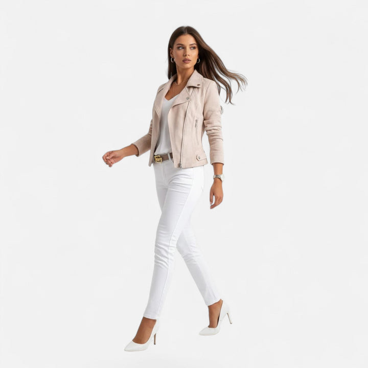 Aurelie Fontan | Slim Suede Moto Jacket - Image 3