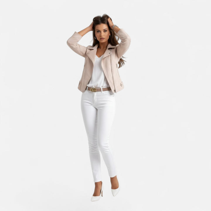 Aurelie Fontan | Slim Suede Moto Jacket - Image 4