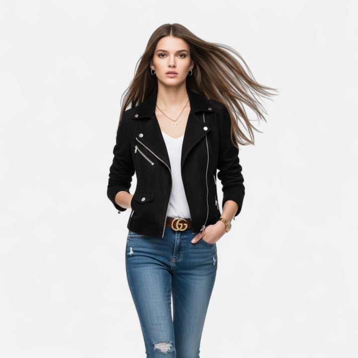 Aurelie Fontan | Slim Suede Moto Jacket - Image 6