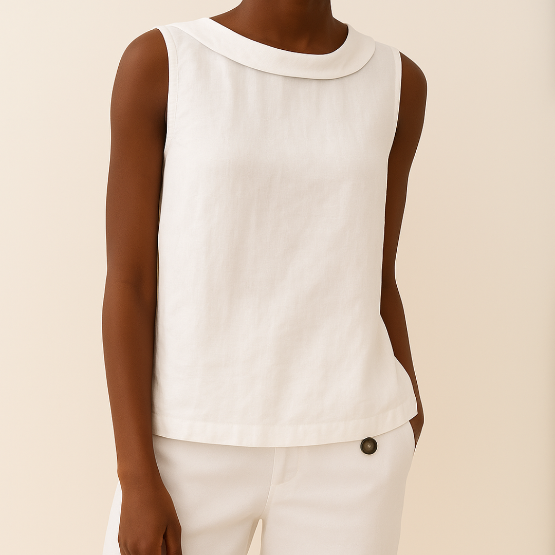 Aurore Delombre | Sleeveless Roll Collar Top - Image 4