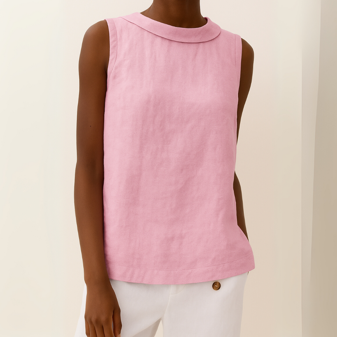 Aurore Delombre | Sleeveless Roll Collar Top - Image 5