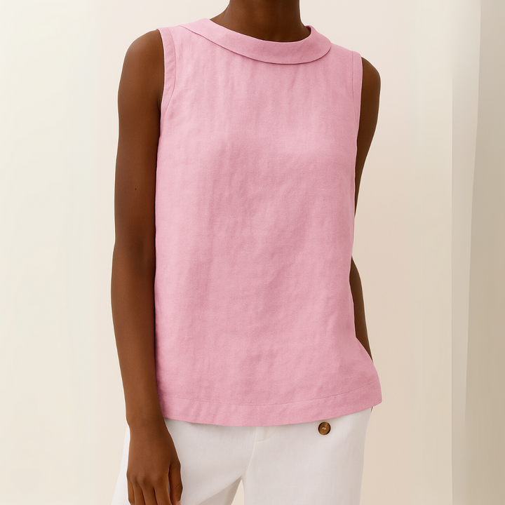 Aurore Delombre | Sleeveless Roll Collar Top - Image 5