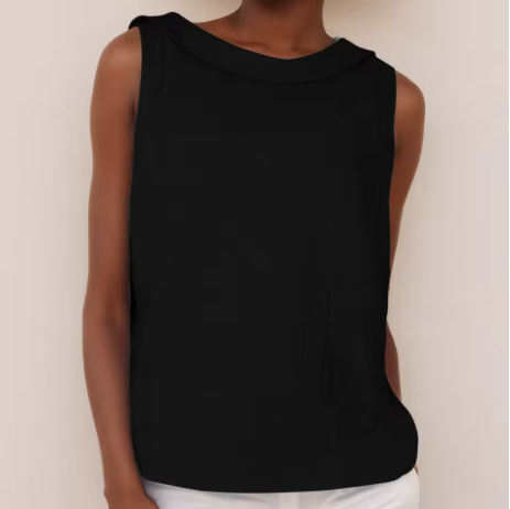 Aurore Delombre | Sleeveless Roll Collar Top - Image 6
