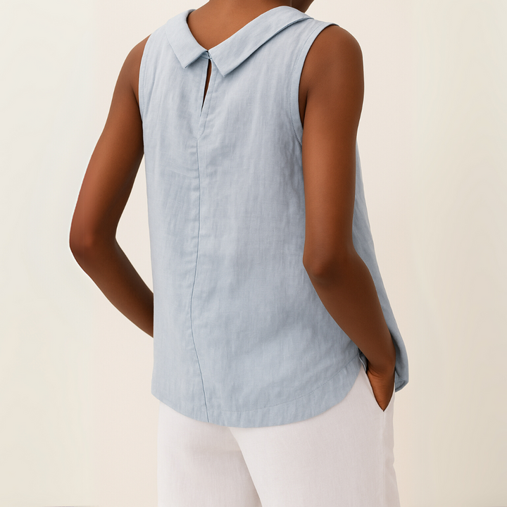 Aurore Delombre | Sleeveless Roll Collar Top - Image 8