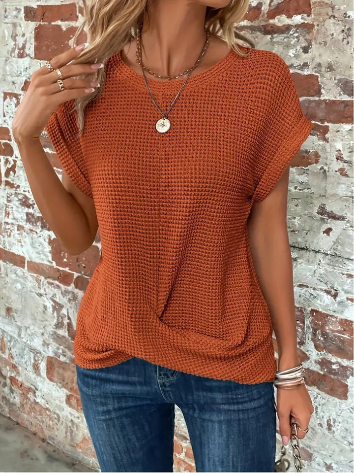 Berengere Costille | Waffle Knit Twist-Hem Tee - Image 1