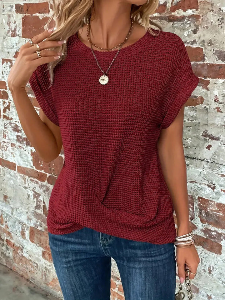 Berengere Costille | Waffle Knit Twist-Hem Tee - Image 2