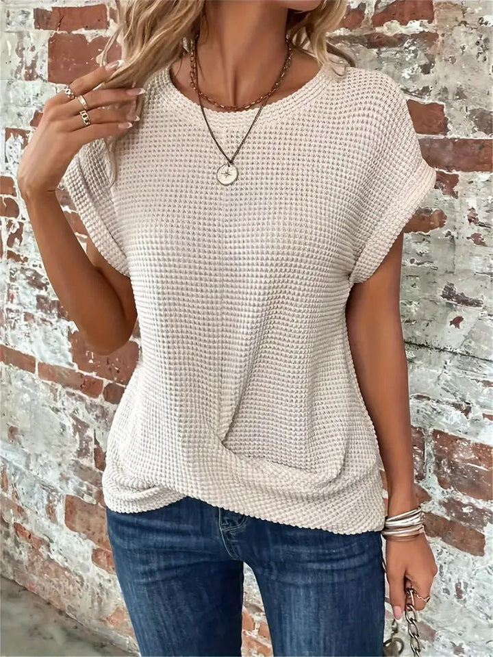 Berengere Costille | Waffle Knit Twist-Hem Tee - Image 4