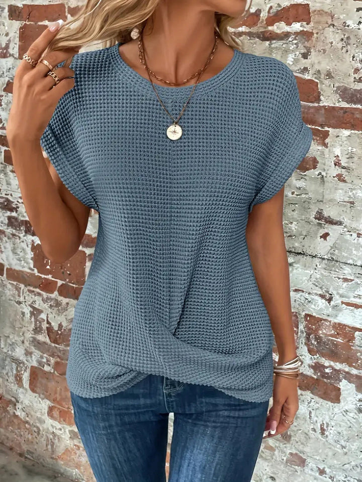 Berengere Costille | Waffle Knit Twist-Hem Tee - Image 6