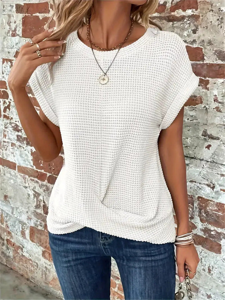 Berengere Costille | Waffle Knit Twist-Hem Tee - Image 8