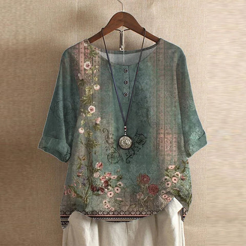 Bertille Chanoine | Vintage Patchwork Print Top - Image 1