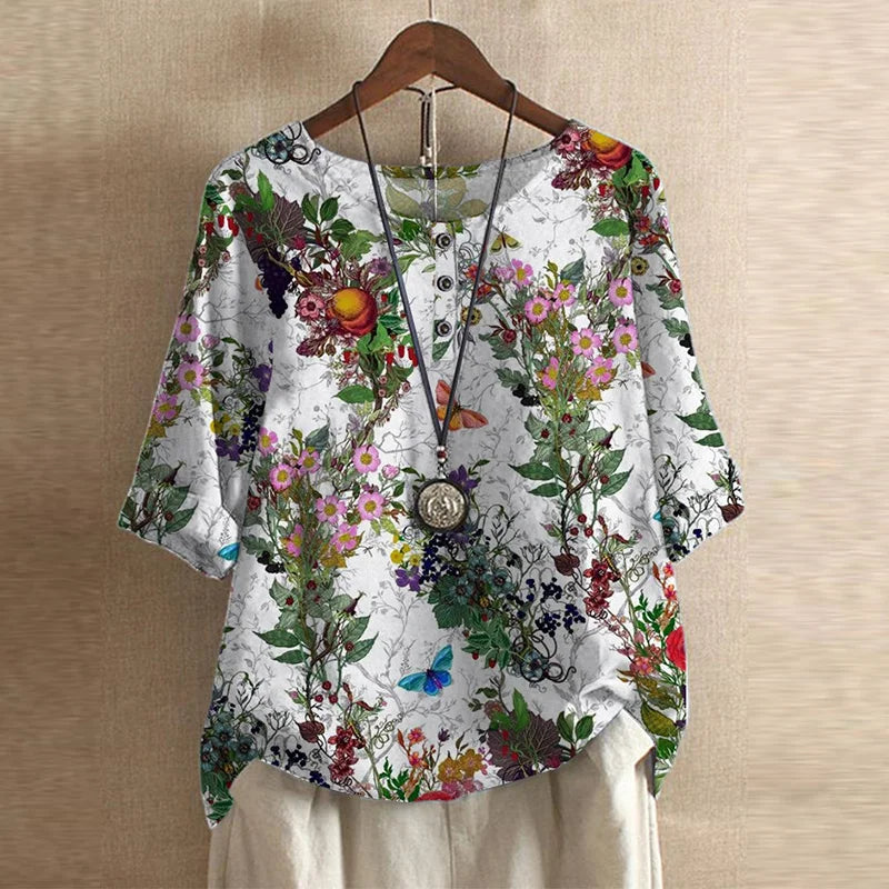 Bertille Chanoine | Vintage Patchwork Print Top - Image 10