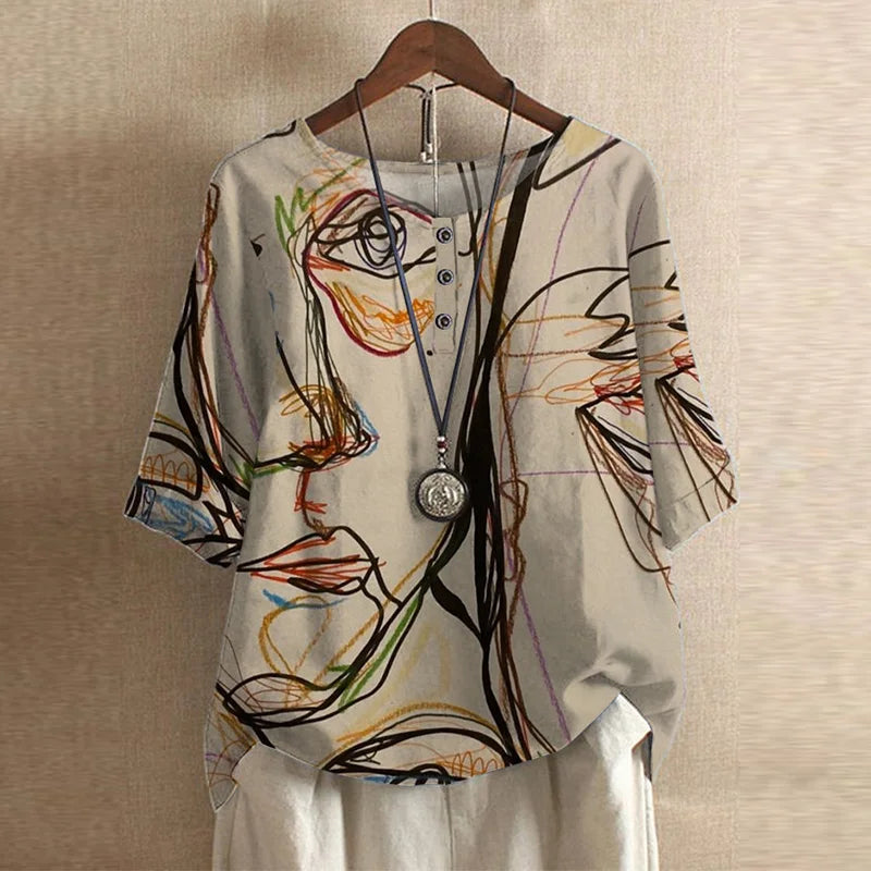 Bertille Chanoine | Vintage Patchwork Print Top - Image 11