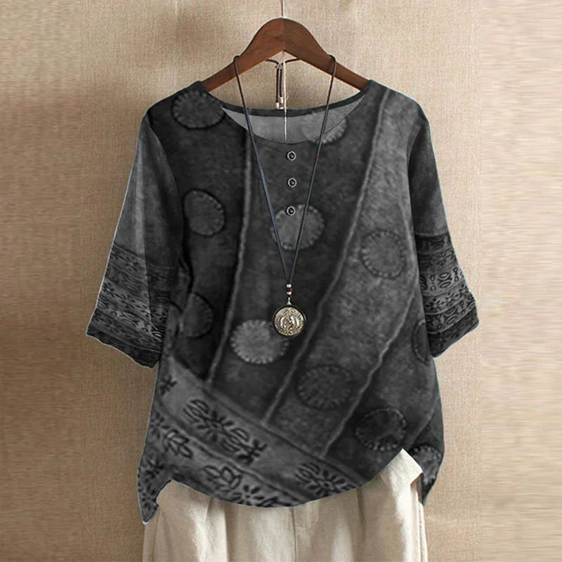Bertille Chanoine | Vintage Patchwork Print Top - Image 2