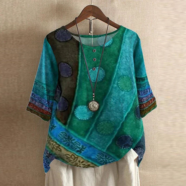 Bertille Chanoine | Vintage Patchwork Print Top - Image 3