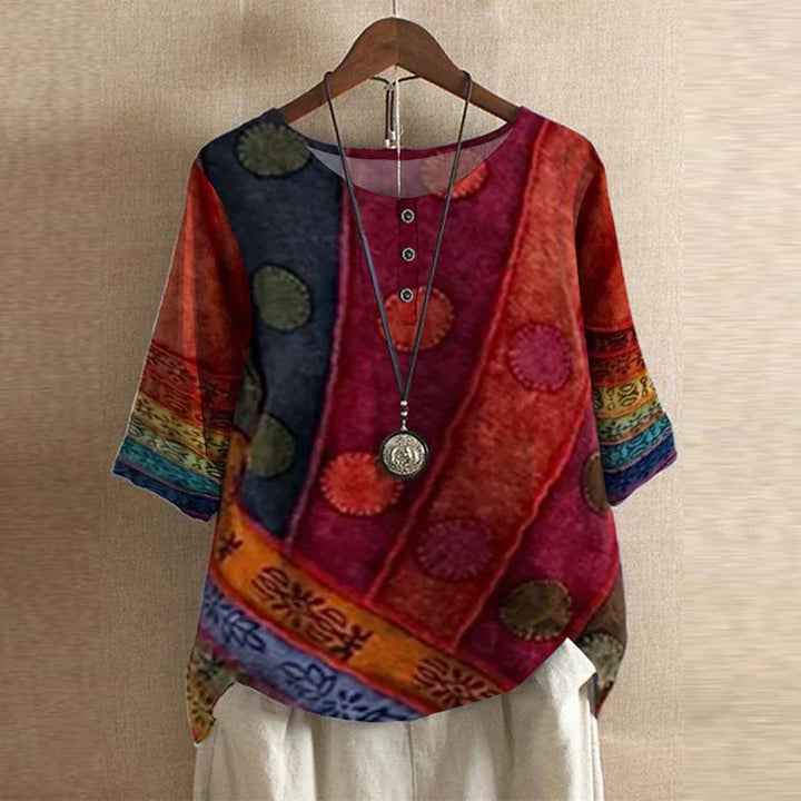 Bertille Chanoine | Vintage Patchwork Print Top - Image 4