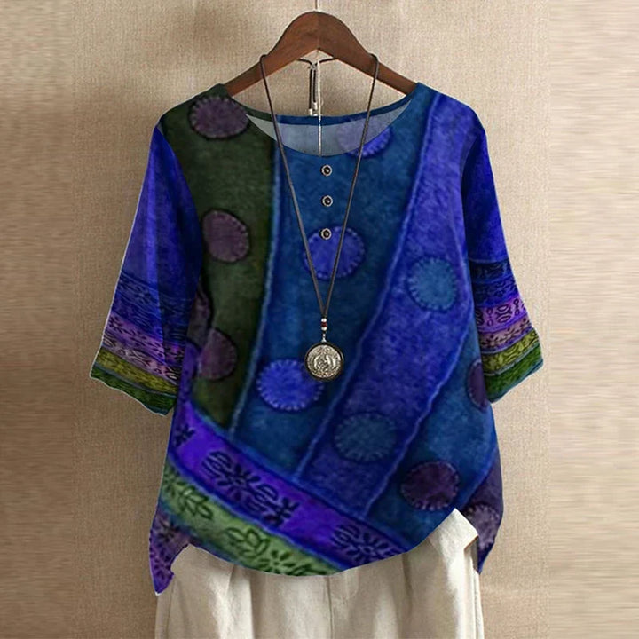Bertille Chanoine | Vintage Patchwork Print Top - Image 5