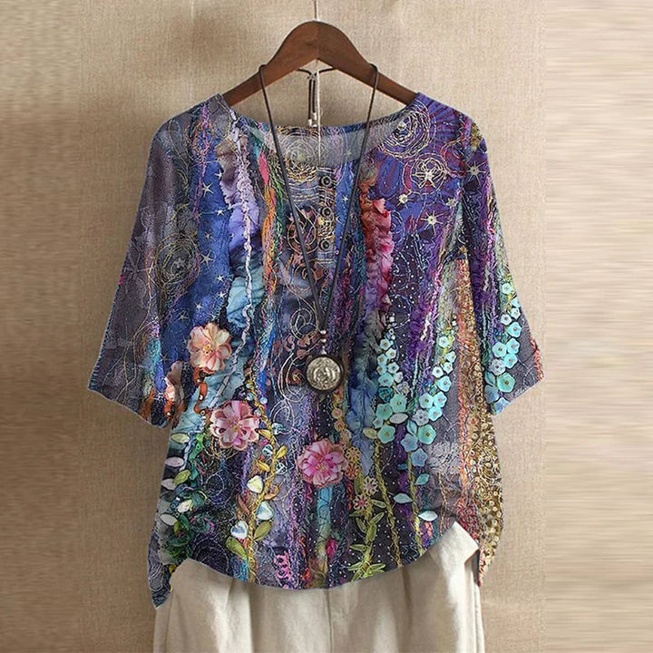 Bertille Chanoine | Vintage Patchwork Print Top - Image 9