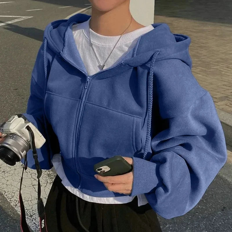 Camille Auber | Cropped Zip-Up Hoodie - Image 1